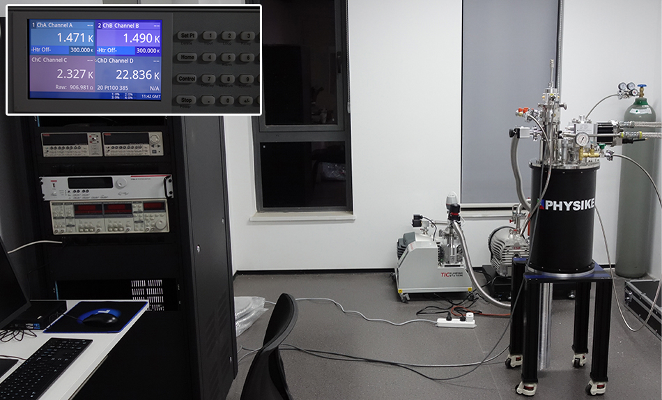 飛斯科頂部裝卸型1.5K制冷機(jī)電學(xué)測(cè)試系統(tǒng)安裝成功